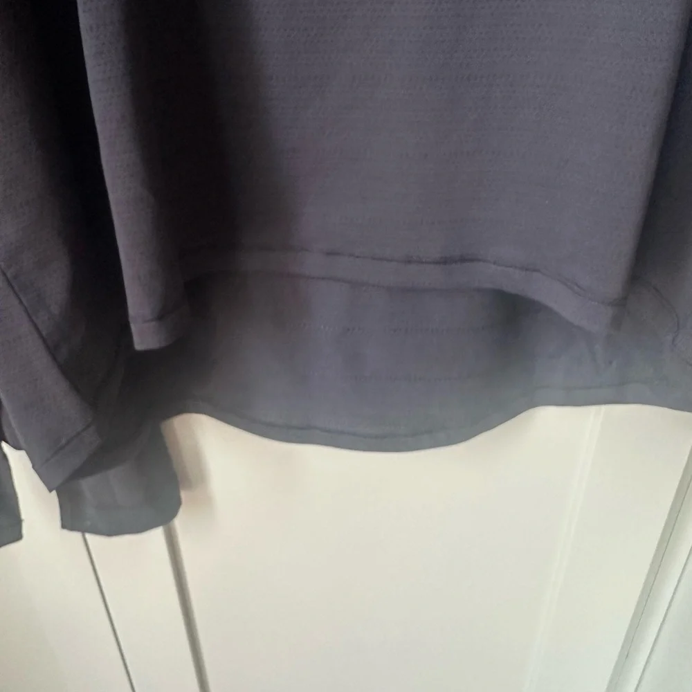 NWT CALIA by Carrie Underwood Pointelle Black LS Workout Tee Sz L - Picture 7 of 8